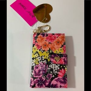 Betsey Johnson Pink Floral Flap Wallet Key Holder